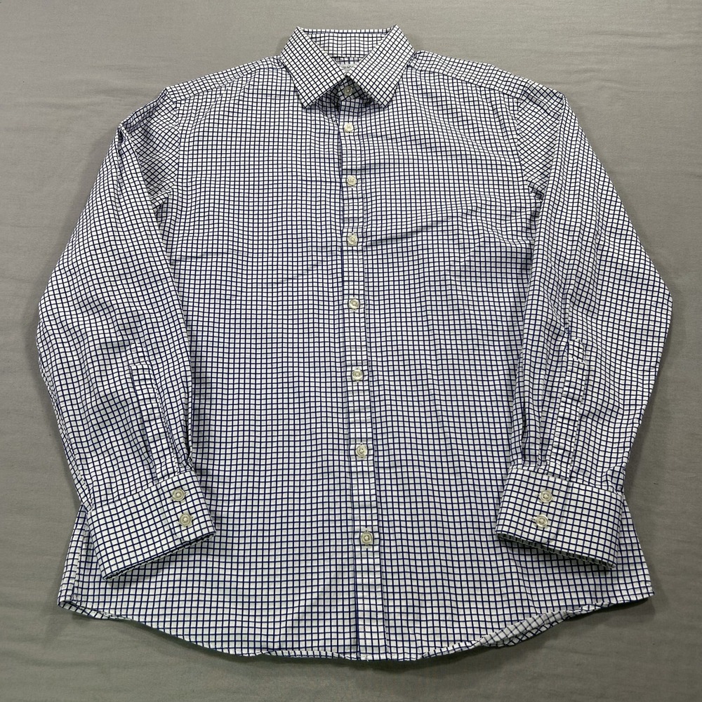 Charles Tyrwhitt Shirt Mens 16/34 Small Blue Check Button Up Classic Fit Dress
